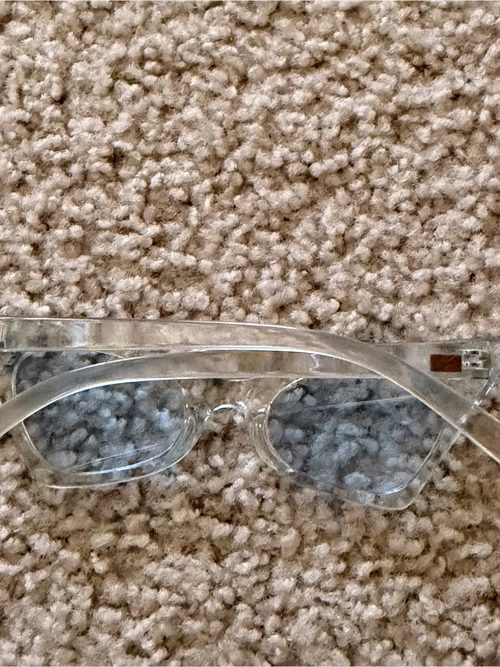 Bari Lynn Clear Cat Eye Sunglasses with Light Blue Lenses